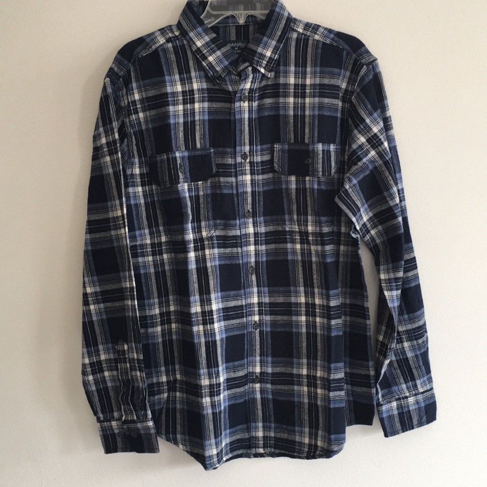 Men’s Faded Glory Blue n White Flannel Shirt NWOT